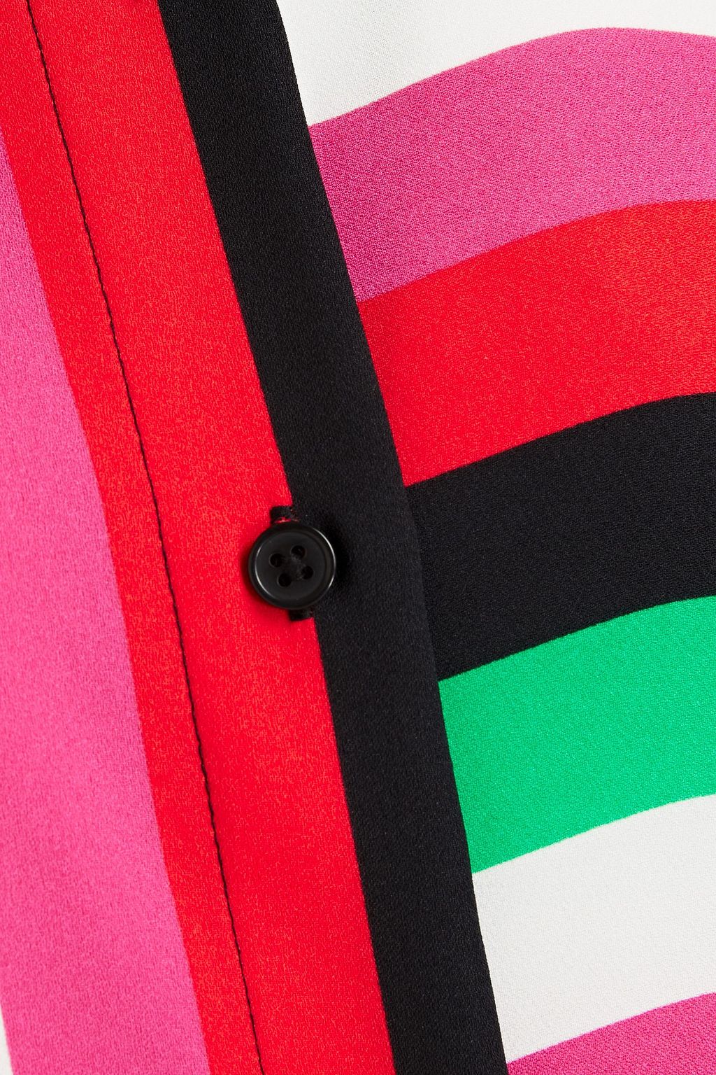 DIANE VON FURSTENBERG Layered striped crepon and satin-crepe shirt