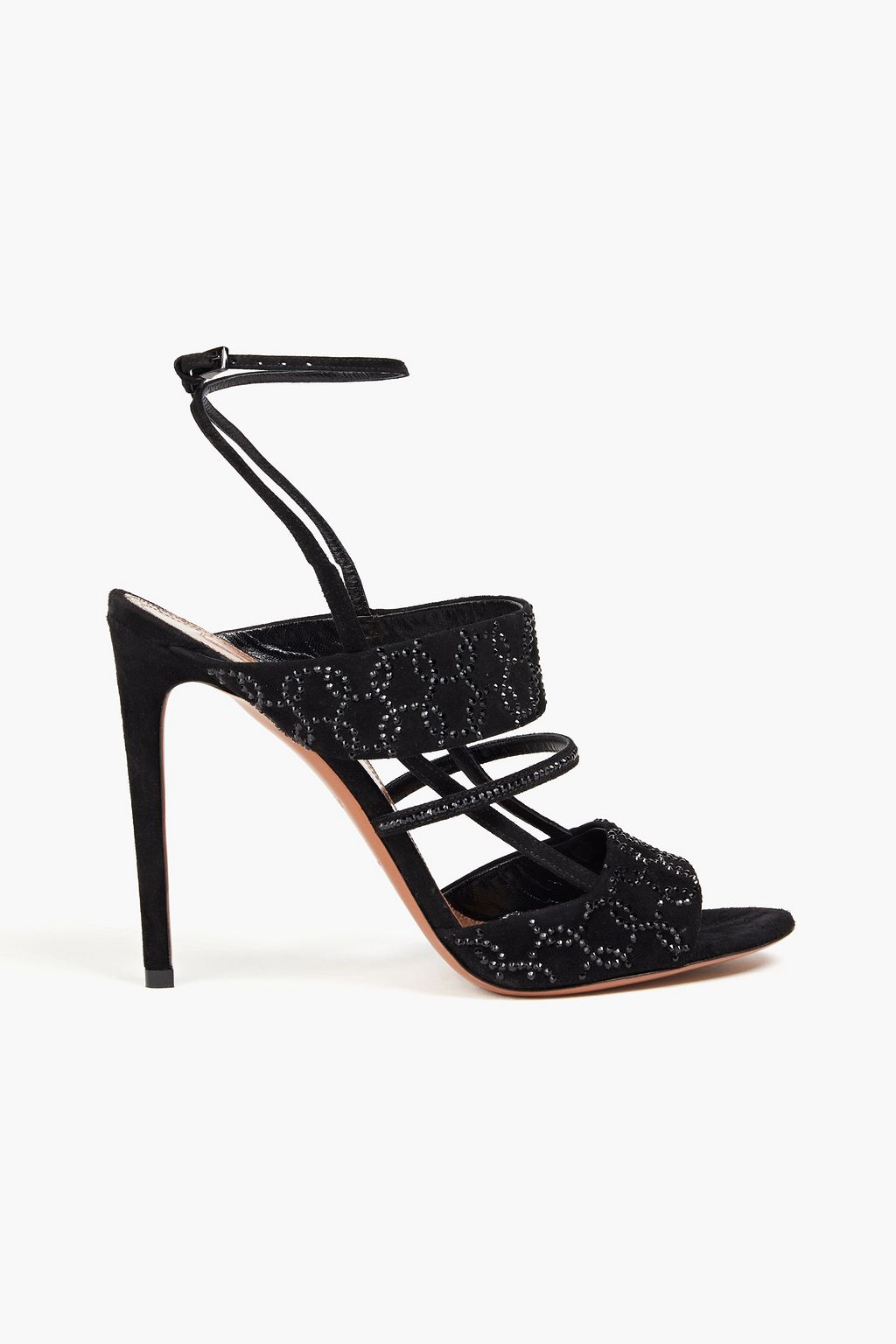 Crystal embellished suede sandals