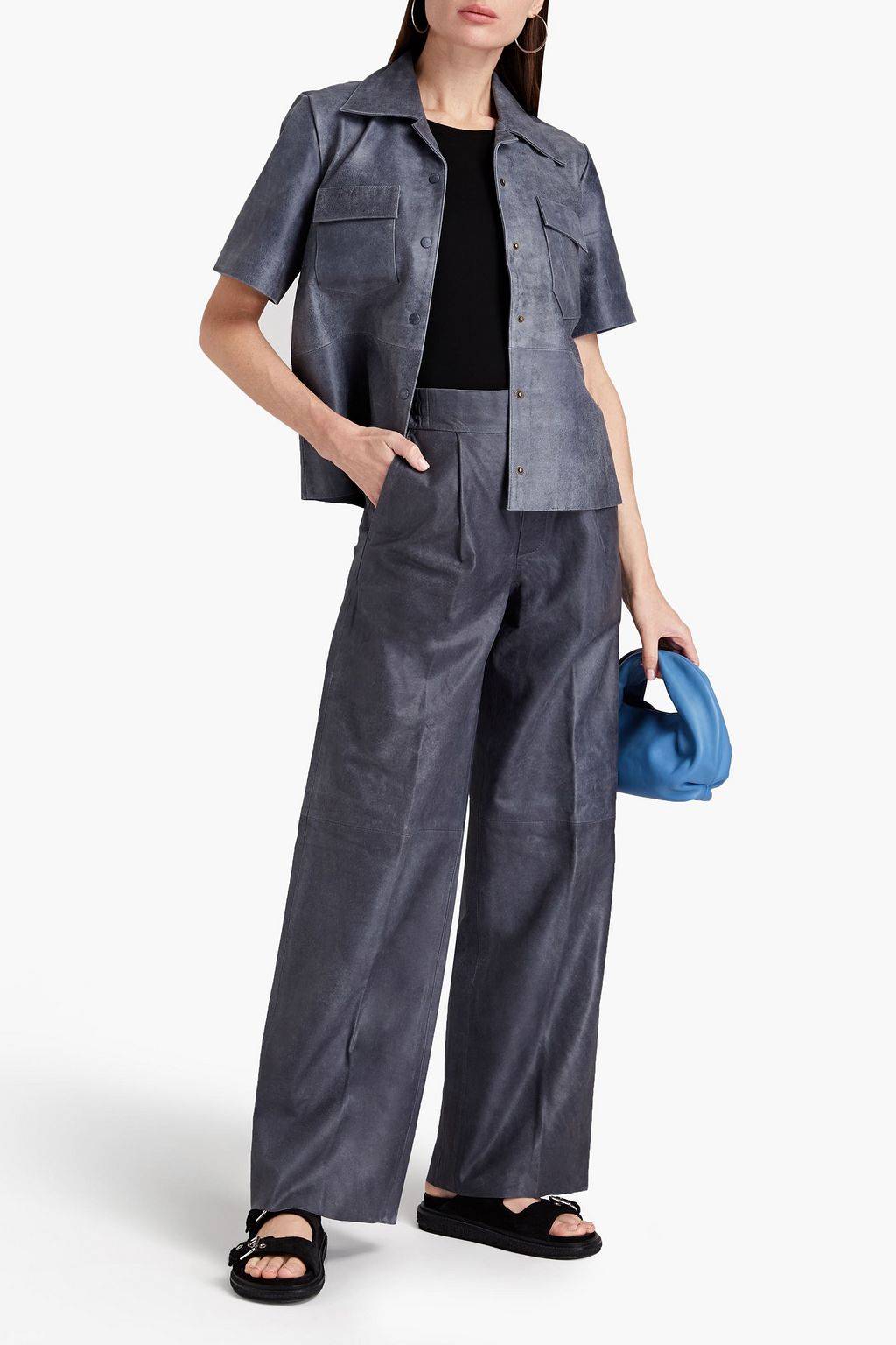 REMAIN BIRGER CHRISTENSEN Duchesse leather straight-leg pants