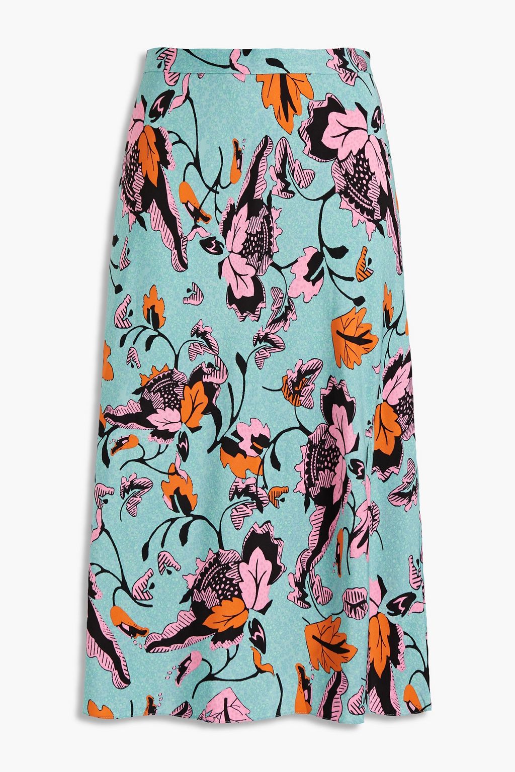 DIANE VON FURSTENBERG Beverly floral-print cady skirt | THE OUTNET