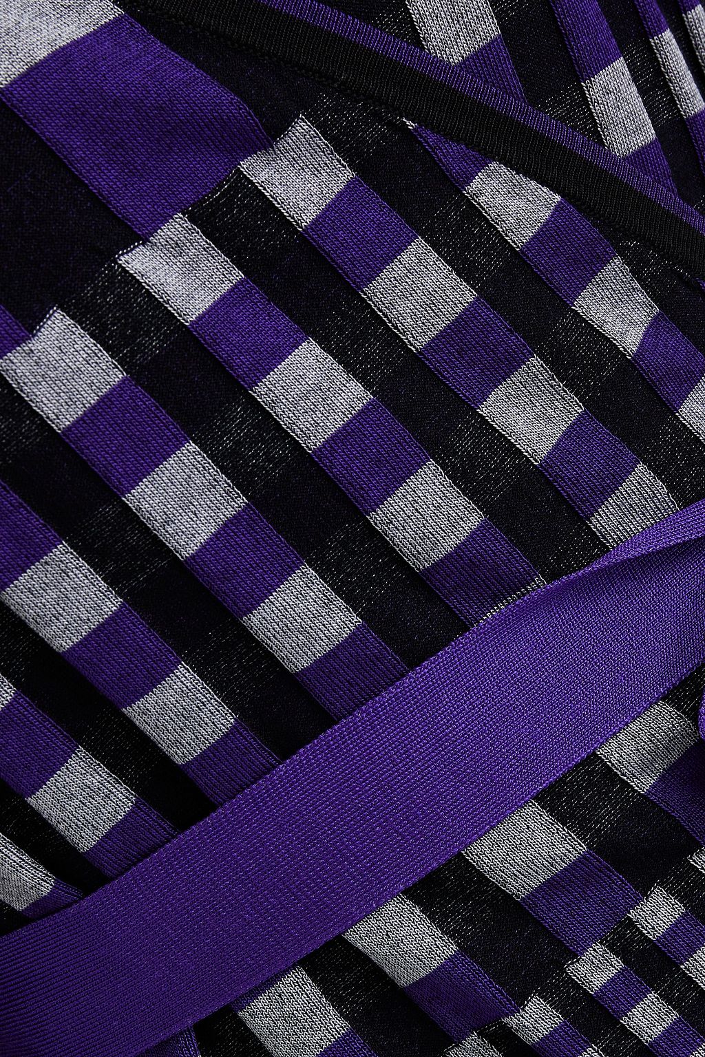 DIANE VON FURSTENBERG Ada checked ribbed-knit wrap sweater