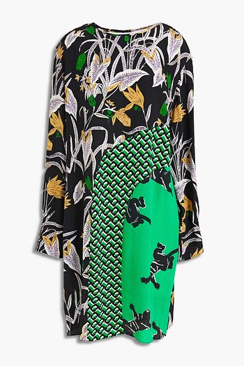DIANE VON FURSTENBERG Jamie paneled printed silk crepe de chine dress