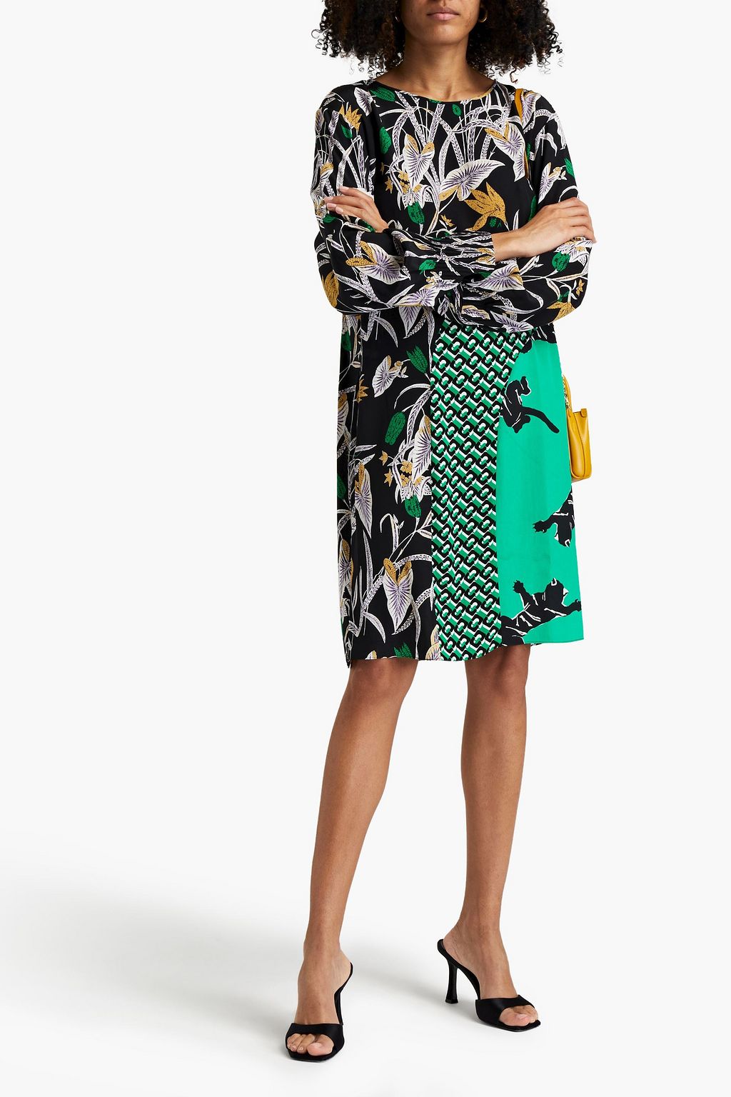 DIANE VON FURSTENBERG Jamie paneled printed silk crepe de chine dress