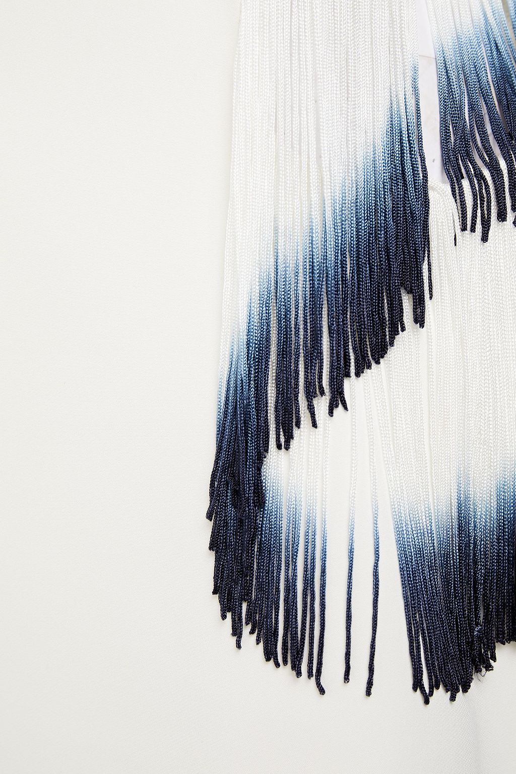 DION LEE Cutout fringed two-tone stretch-cady mini dress