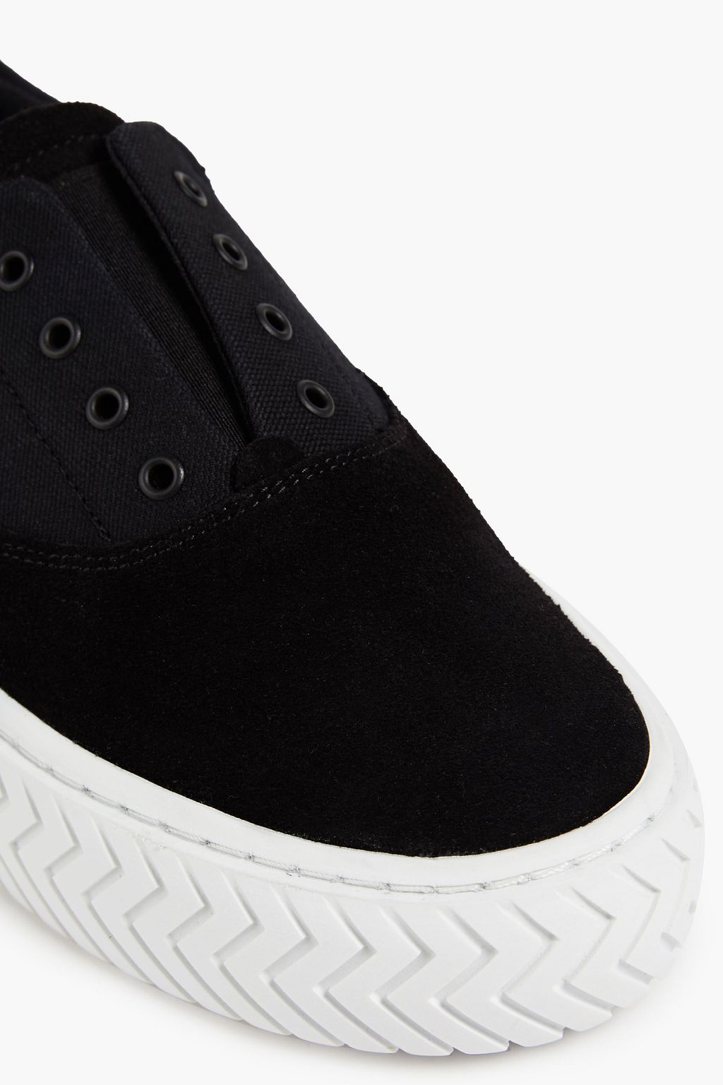 KENZO Logo-appliquéd canvas and suede sneakers