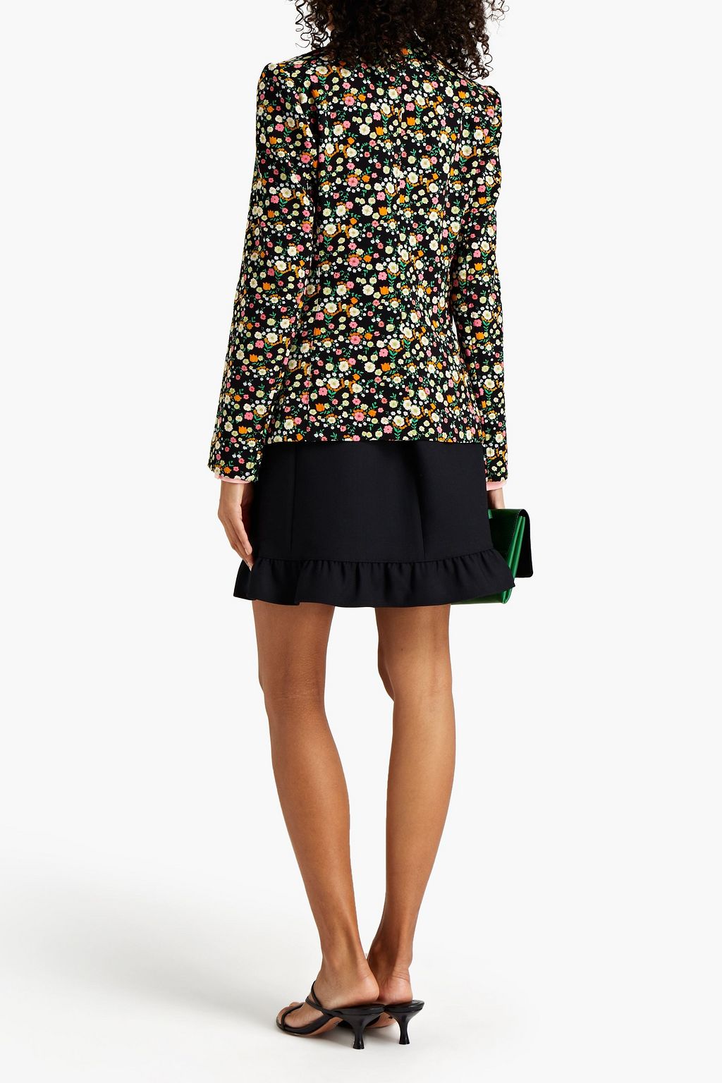 TORY BURCH Floral-print satin-crepe blazer