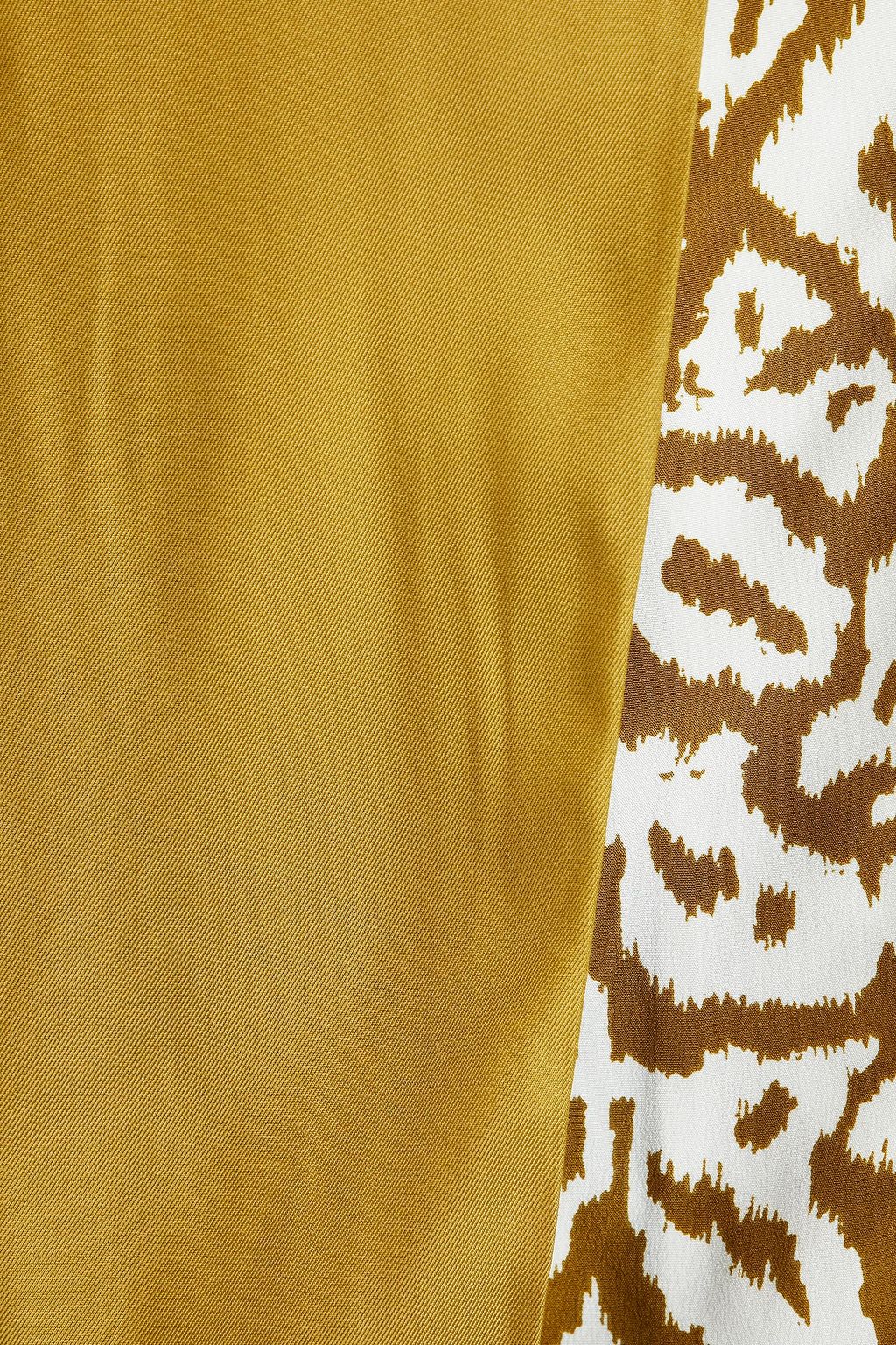 DIANE VON FURSTENBERG Crepe de chine-paneled silk-blend twill blazer