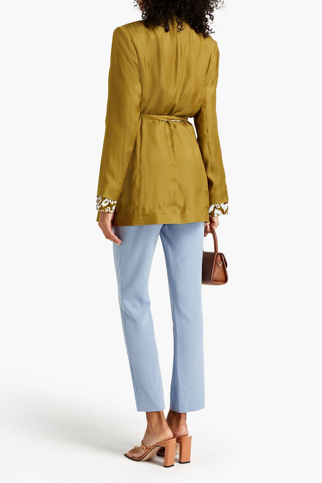 DIANE VON FURSTENBERG Crepe de chine-paneled silk-blend twill blazer