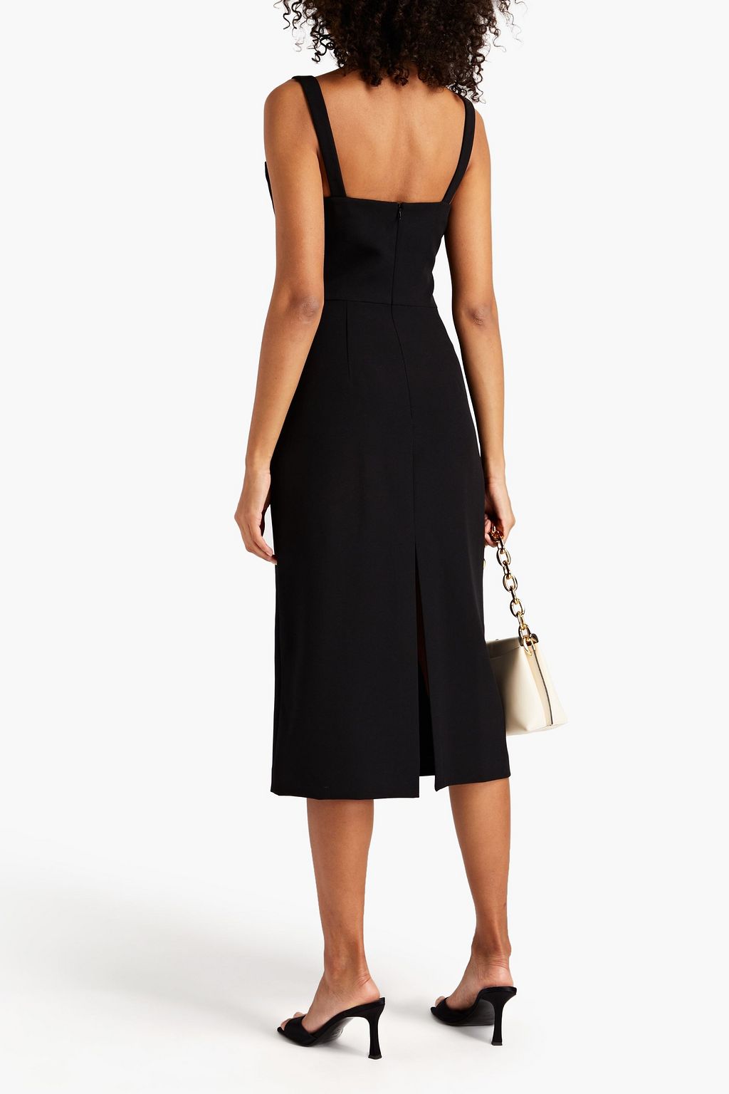 DION LEE Cutout knotted stretch-cady midi dress