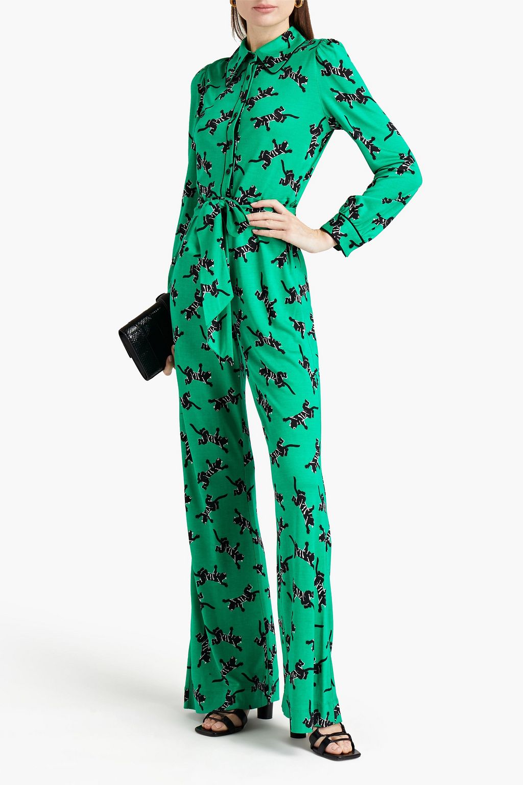 DIANE VON FURSTENBERG Milly bedruckter Jumpsuit aus Seiden-Jersey mit Gürtel