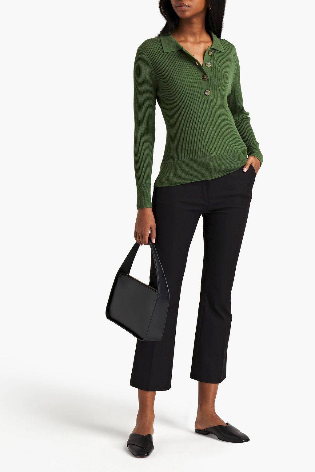 FRAME Le Crop Mini Boot cropped stretch-cotton bootcut pants