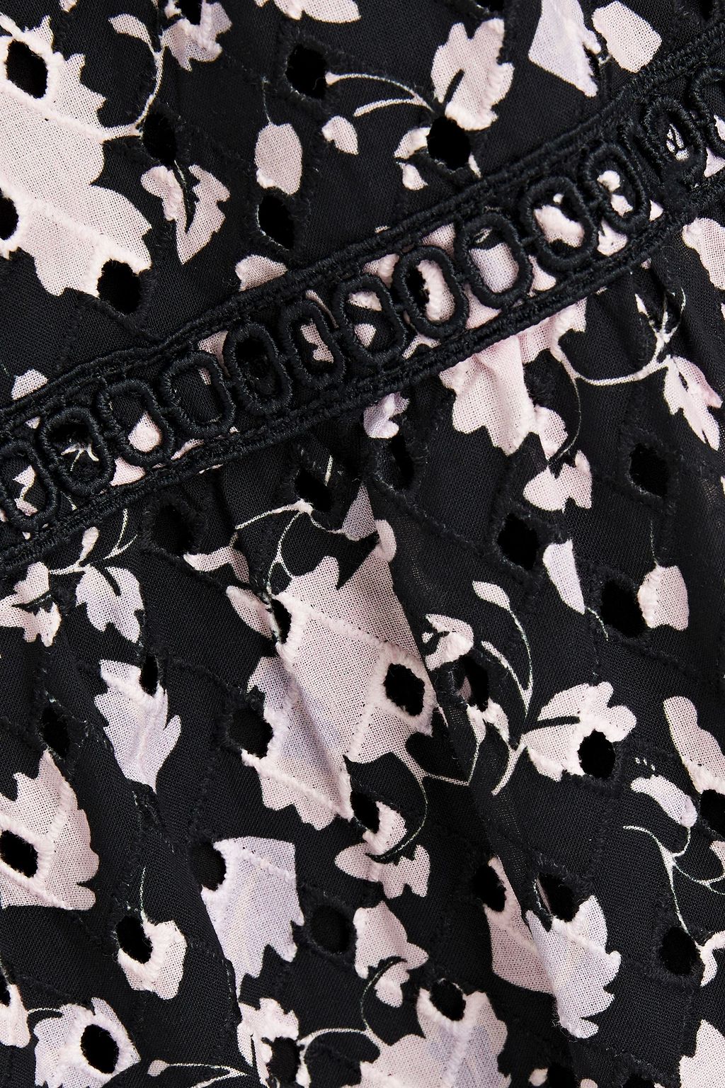 DIANE VON FURSTENBERG Lucia tiered floral-print broderie anglaise cotton midi skirt