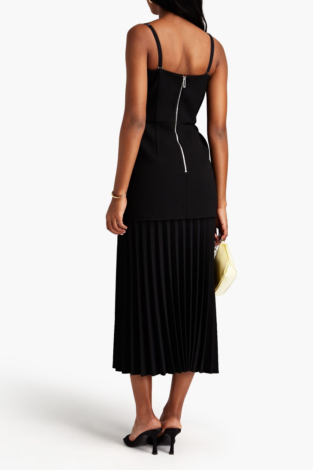 DION LEE Layered stretch-crepe midi dress