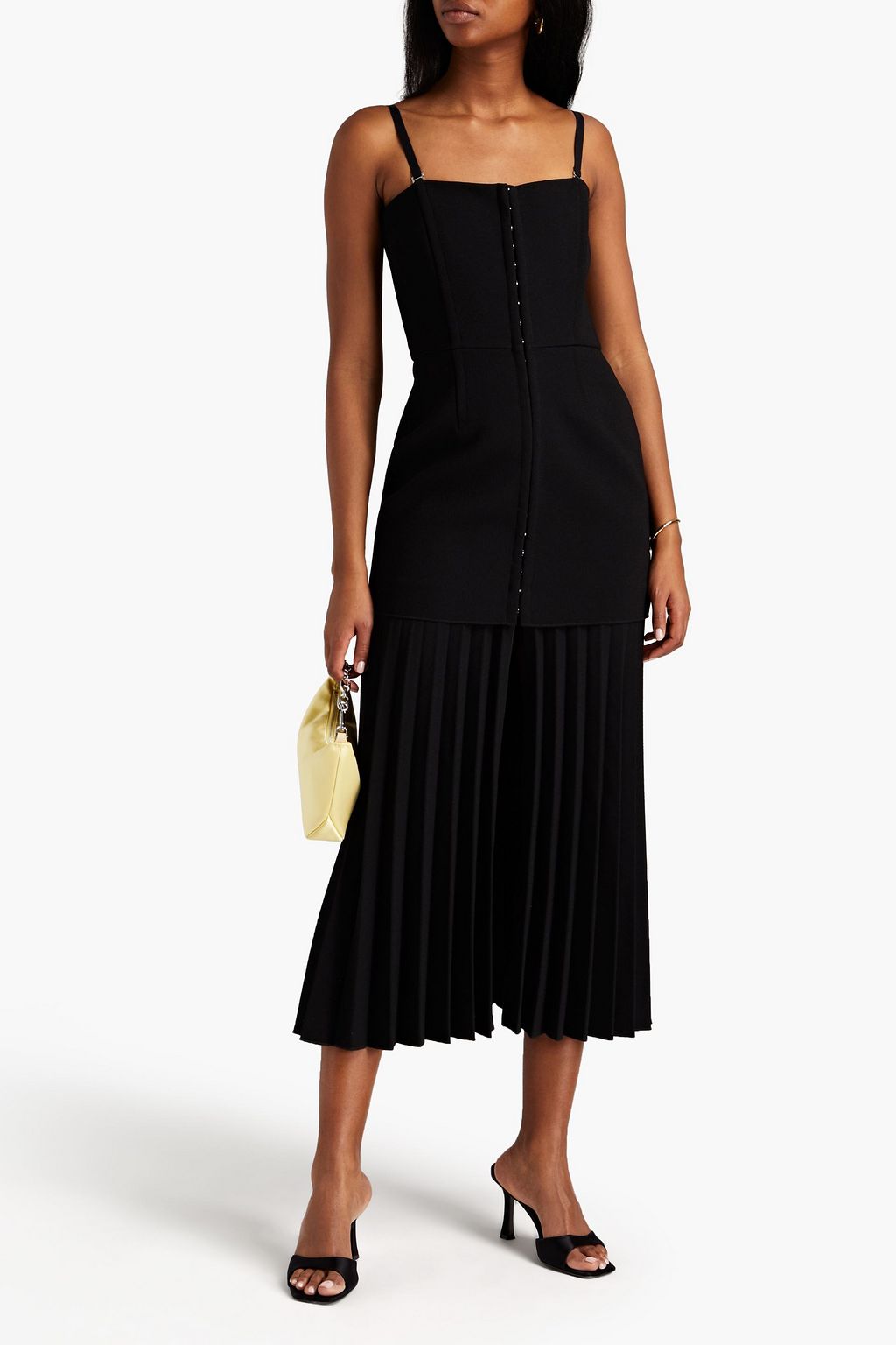 DION LEE Layered stretch-crepe midi dress