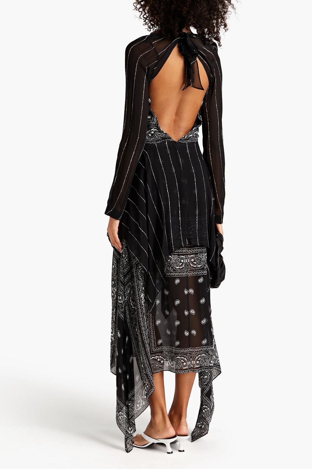 DION LEE Cutout knotted crepe de chine midi dress
