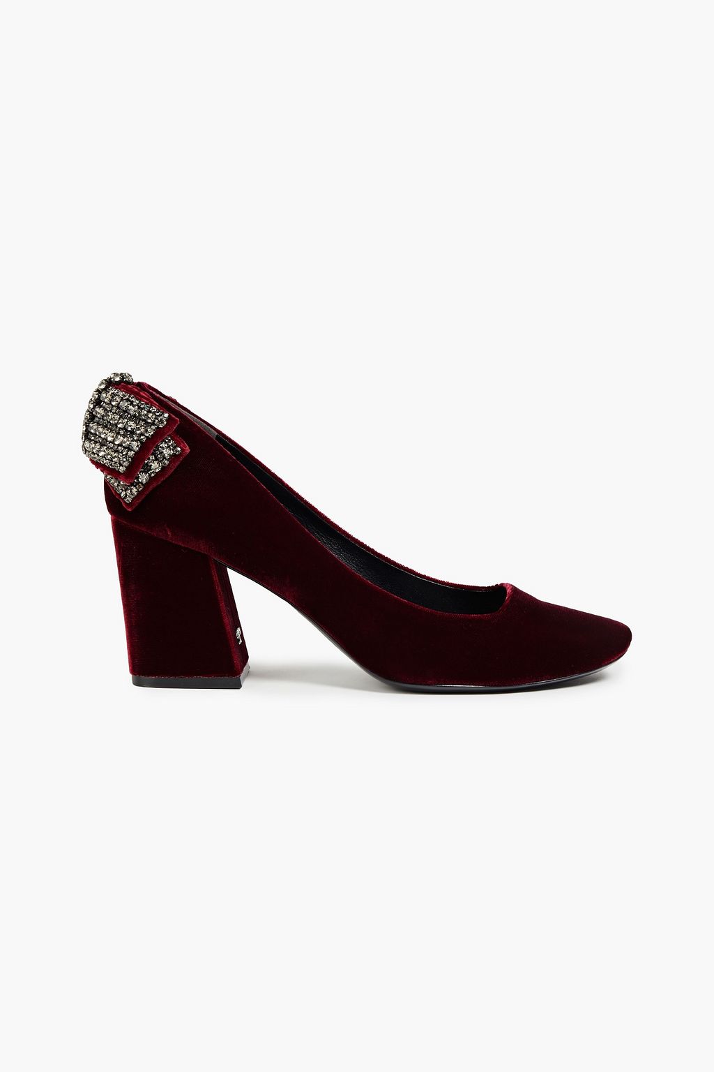 Burgundy Josephine 75 bow-embellished velvet pumps | TORY BURCH | THE OUTNET