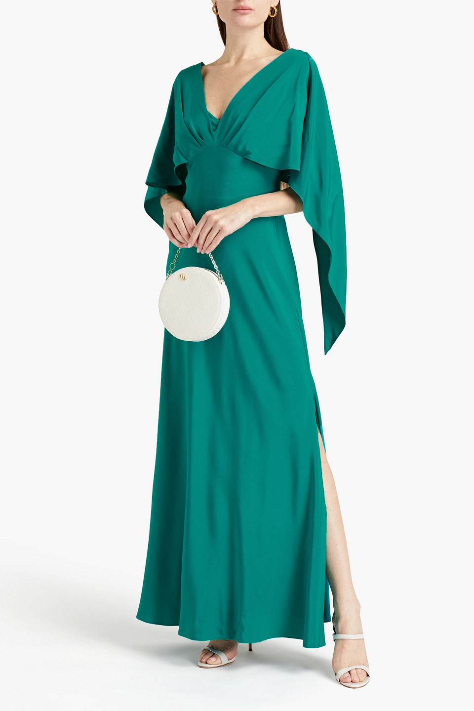 Diane Von Furstenberg Alberta Silk-crepe Maxi Dress In Jade