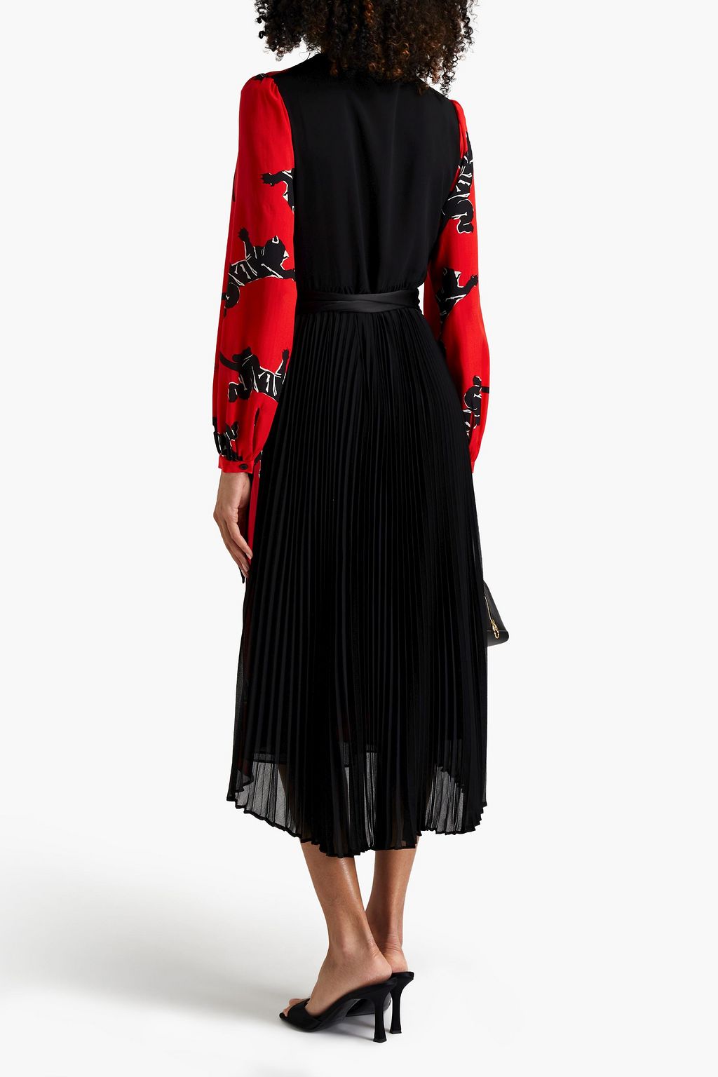 DIANE VON FURSTENBERG Ariadne georgette and printed silk crepe de chine midi wrap dress