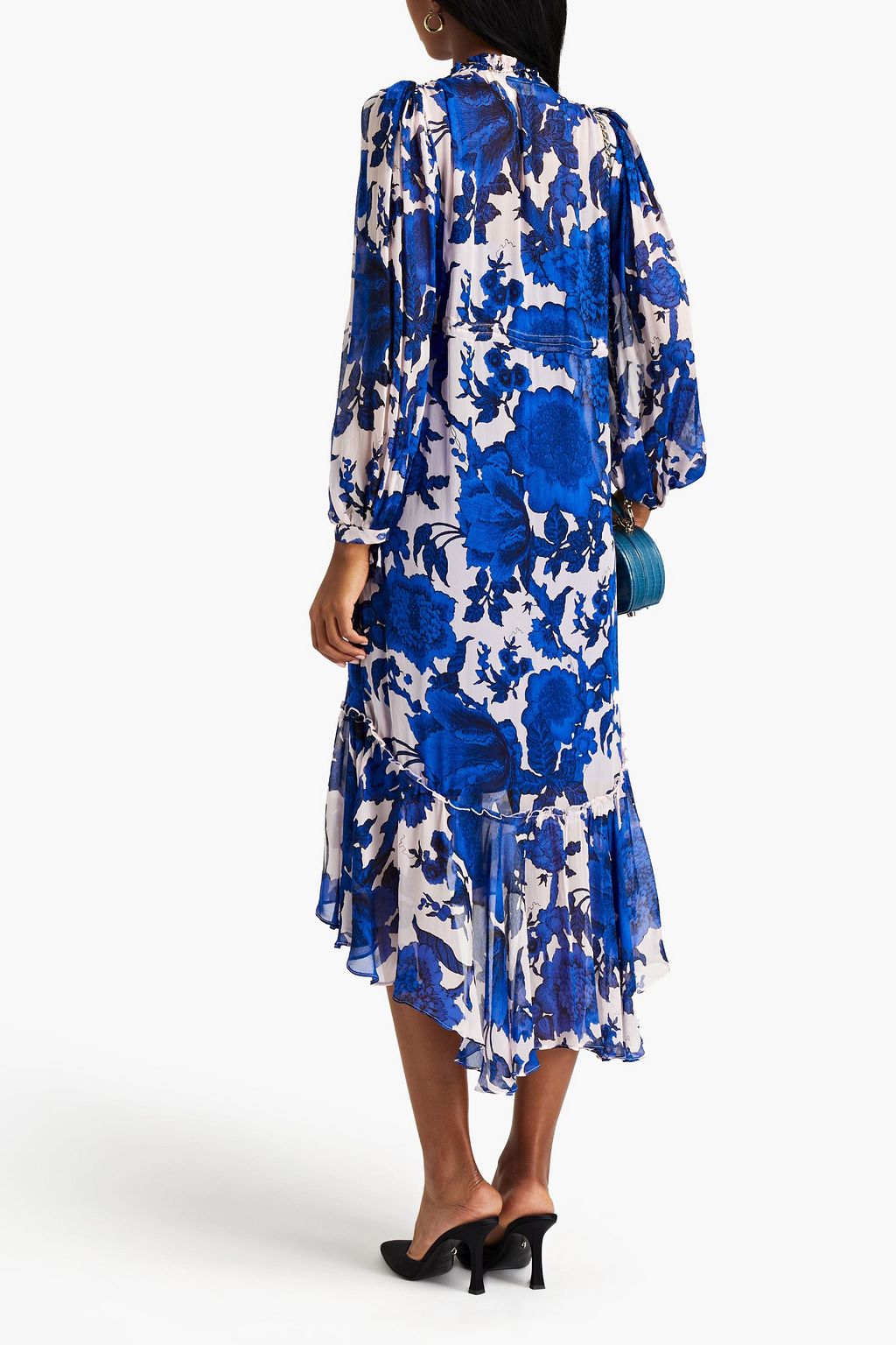 DIANE VON FURSTENBERG Andrea ruffled floral-print crepon midi dress
