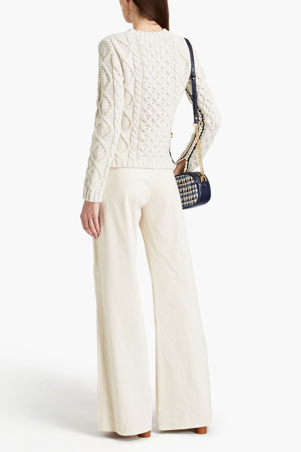 TORY BURCH Cable-knit cotton sweater