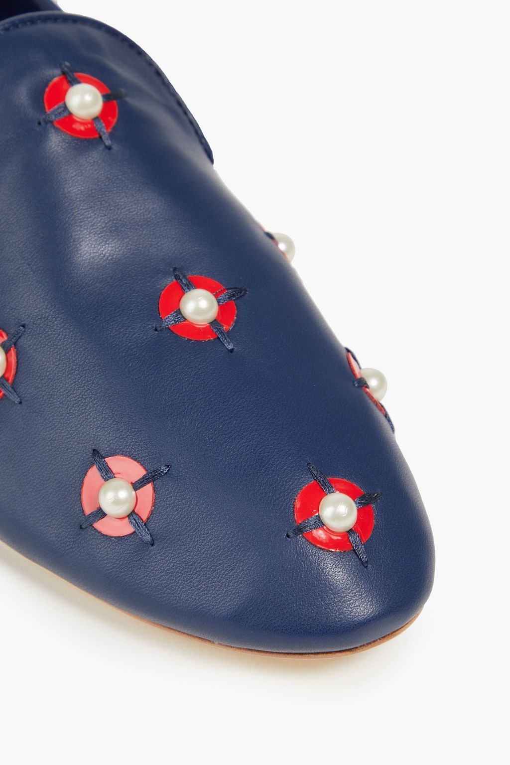 TORY BURCH Embellished leather loafers