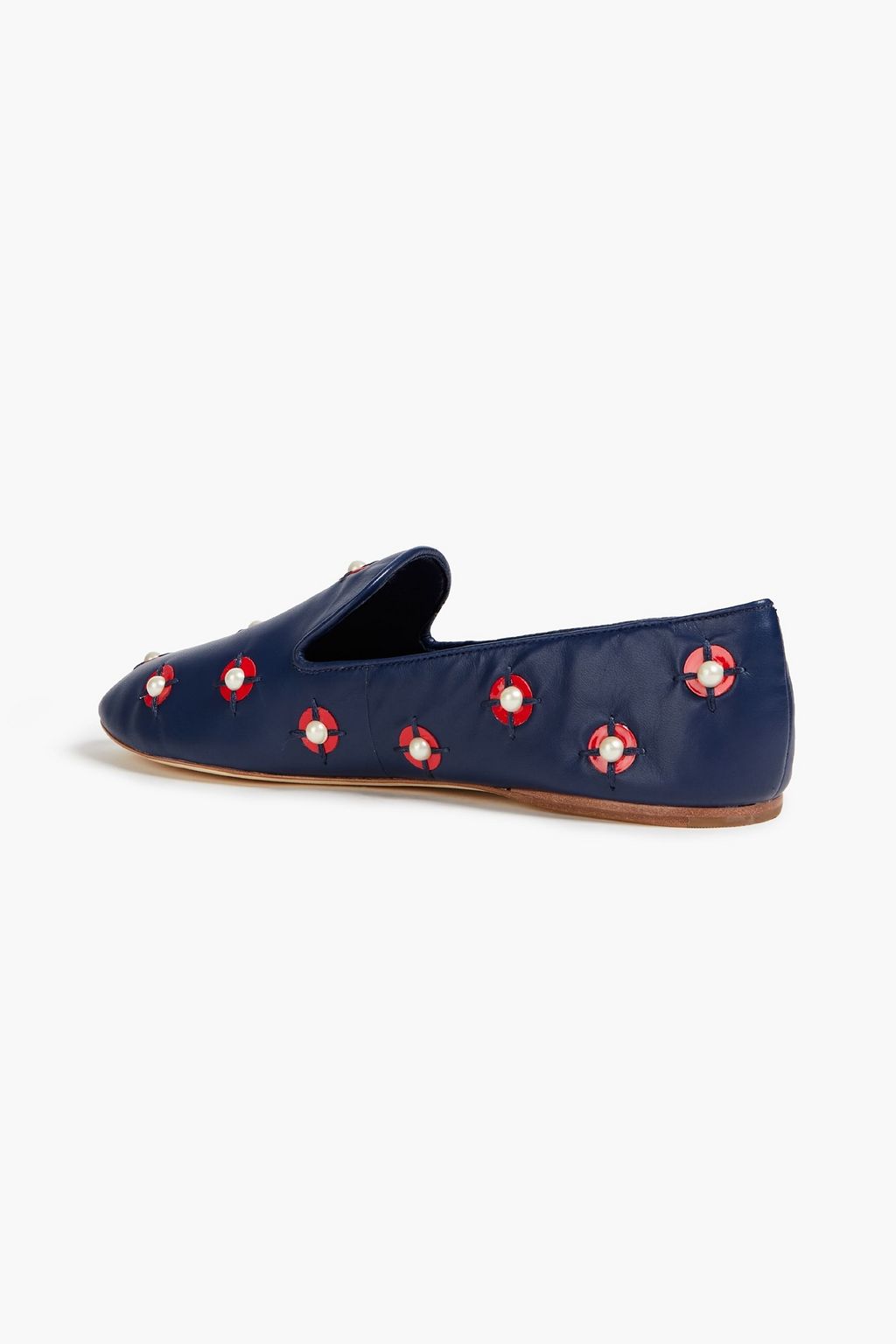 TORY BURCH Embellished leather loafers