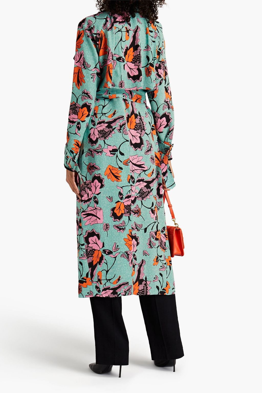 DIANE VON FURSTENBERG Eda belted floral-print twill trench coat