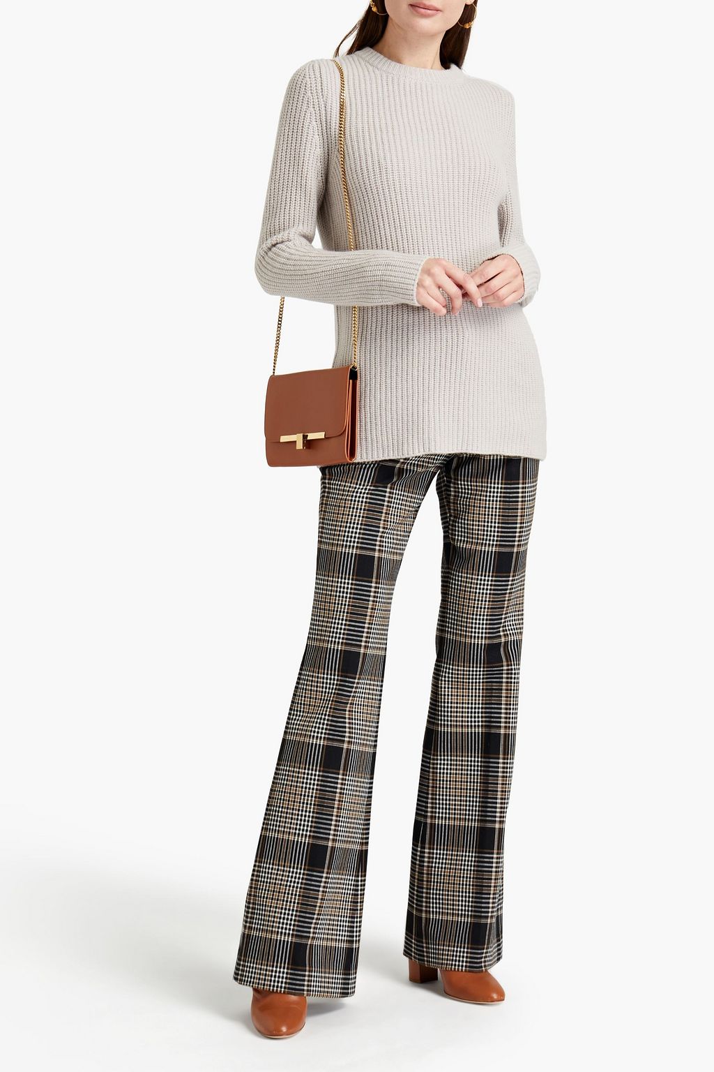 TORY BURCH Ribbed wool and cashmere-blend sweater