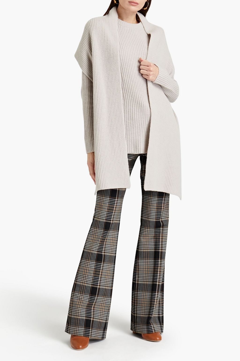 TORY BURCH Ribbed wool and cashmere-blend sweater