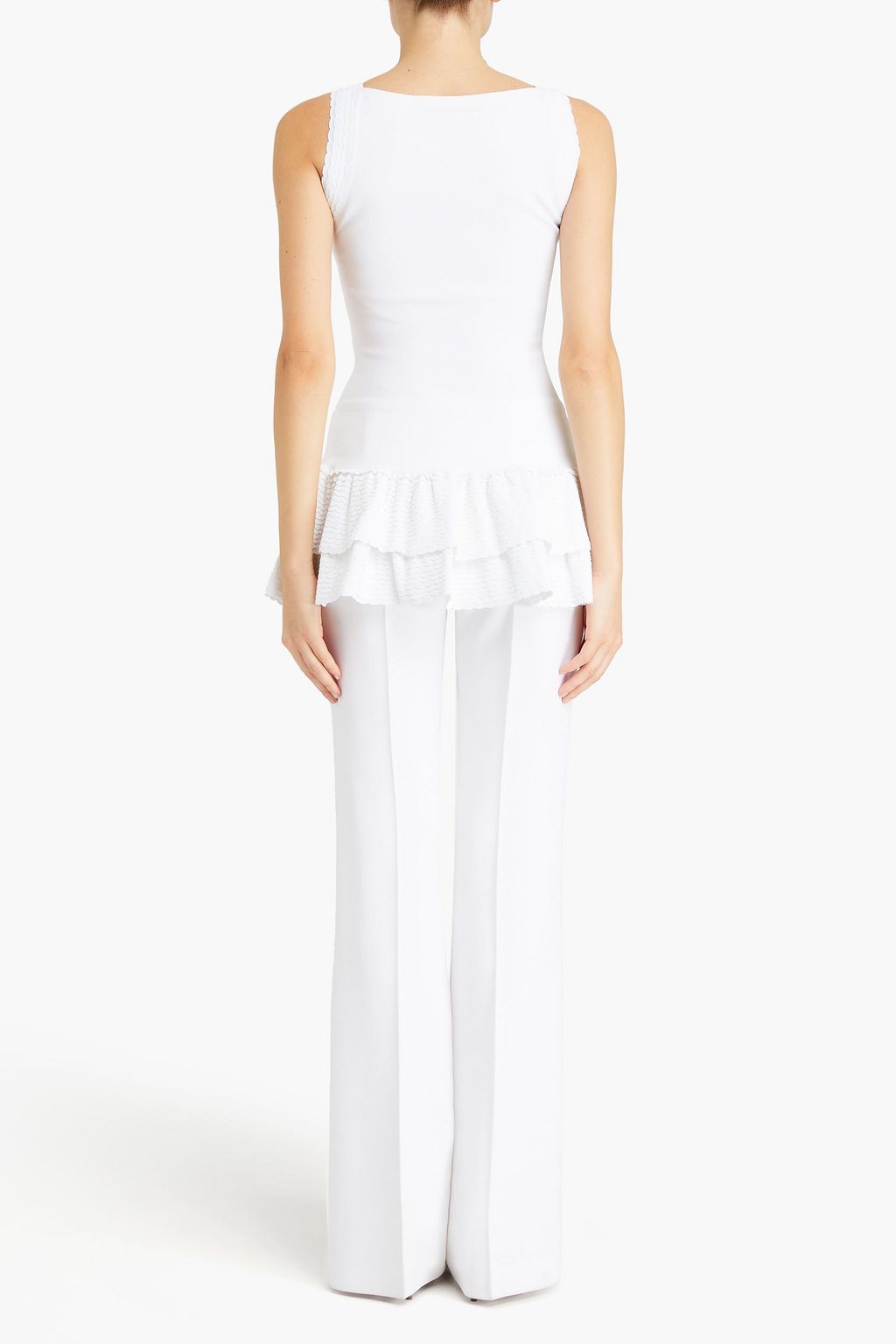 ALAÏA 스트레치 니트 티어드 탑