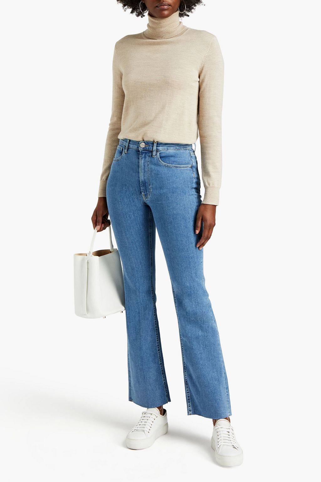 3X1 Faded high-rise bootcut jeans
