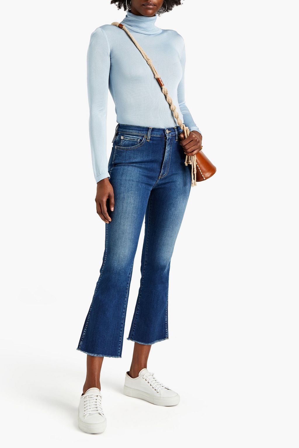 3X1 NYC Emma frayed faded high-rise kick-flare jeans