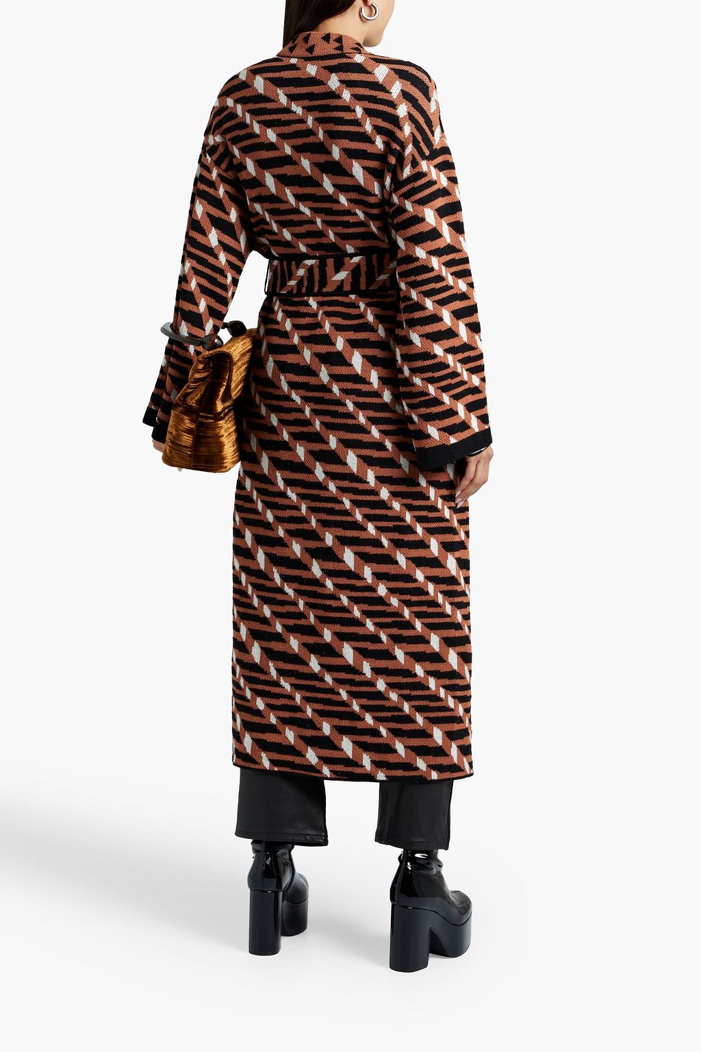 MISSONI Cardigan aus Häkelstrick aus einer Wollmischung mit Gürtel
