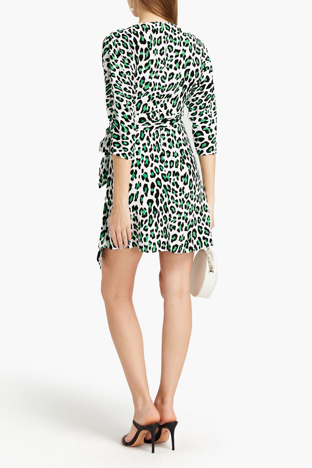 DIANE VON FURSTENBERG Sheena leopard-print crepe mini wrap dress