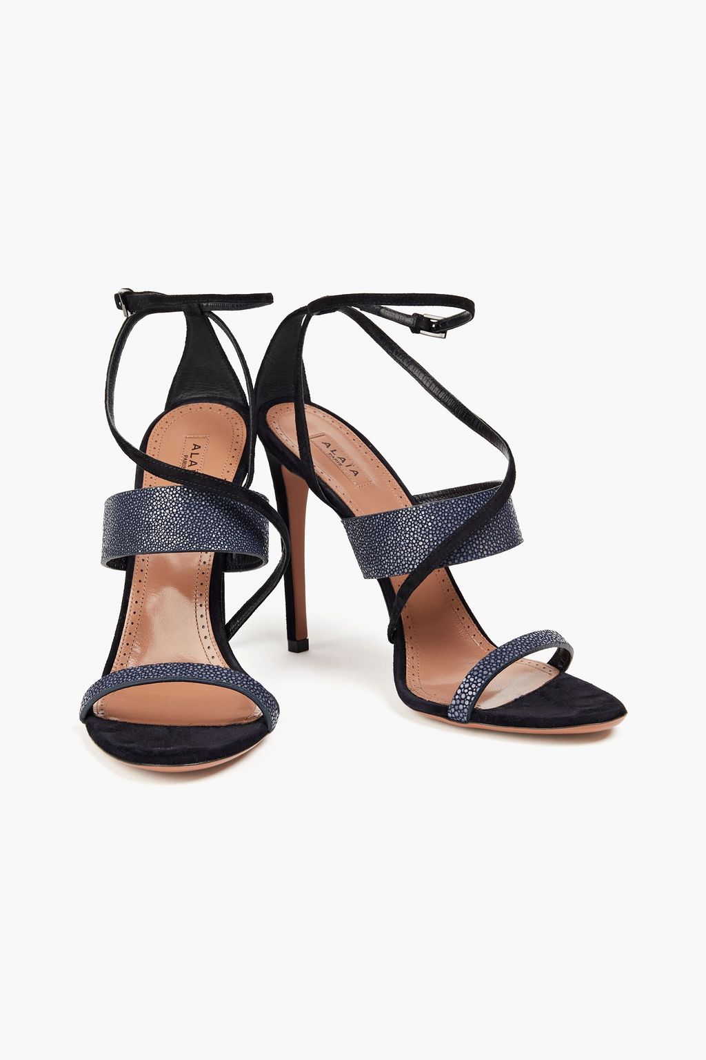 ALAÏA Sandalen aus Rochen- und Veloursleder