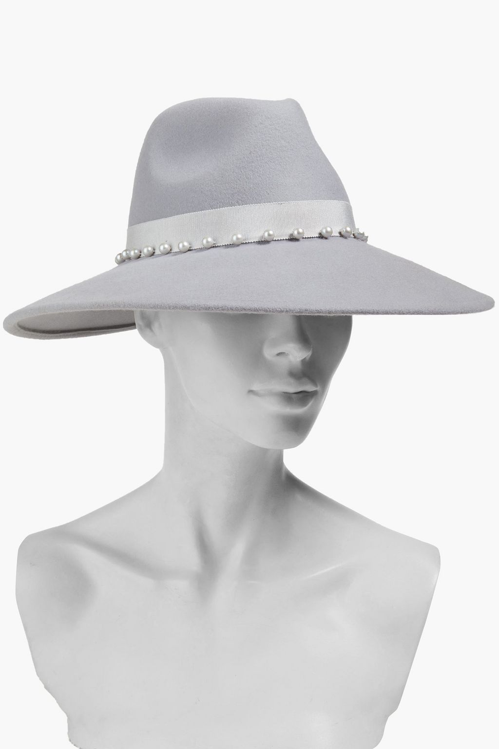 EUGENIA KIM Emmanuelle faux pearl-embellished wool-felt fedora