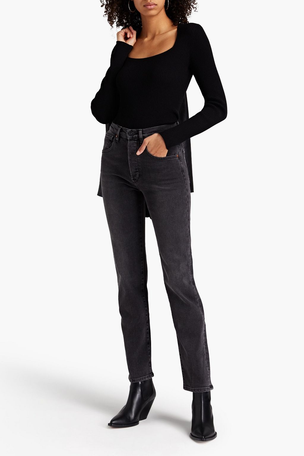 3X1 NYC Faded high-rise straight-leg jeans