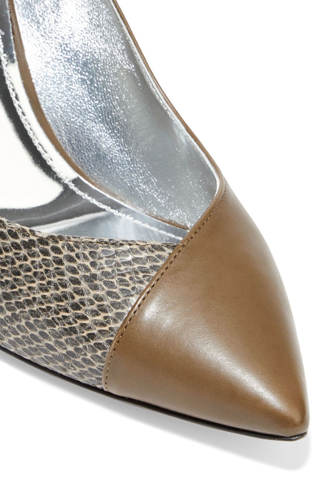 ISABEL MARANT Payley snake-effect and smooth leather pumps