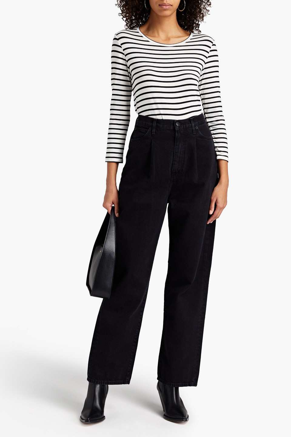 3x1 High-rise Straight-leg Jeans In Black