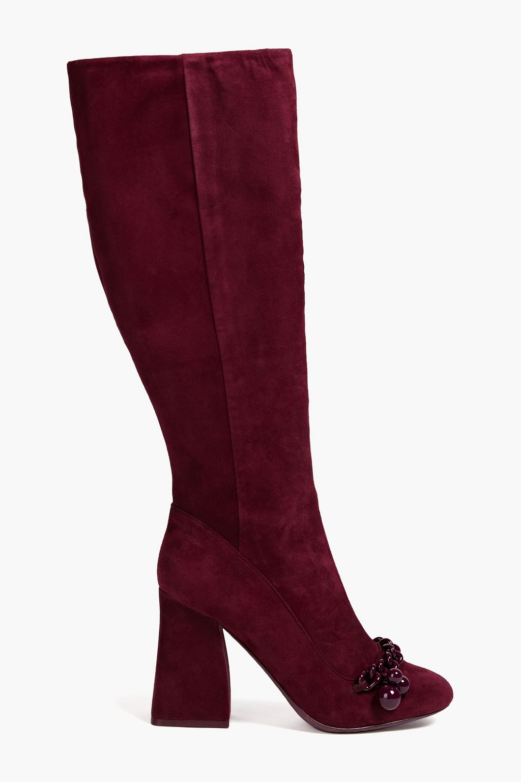 TORY BURCH Chain-embellished suede knee boots | Sale up to 70% off | THE  OUTNET