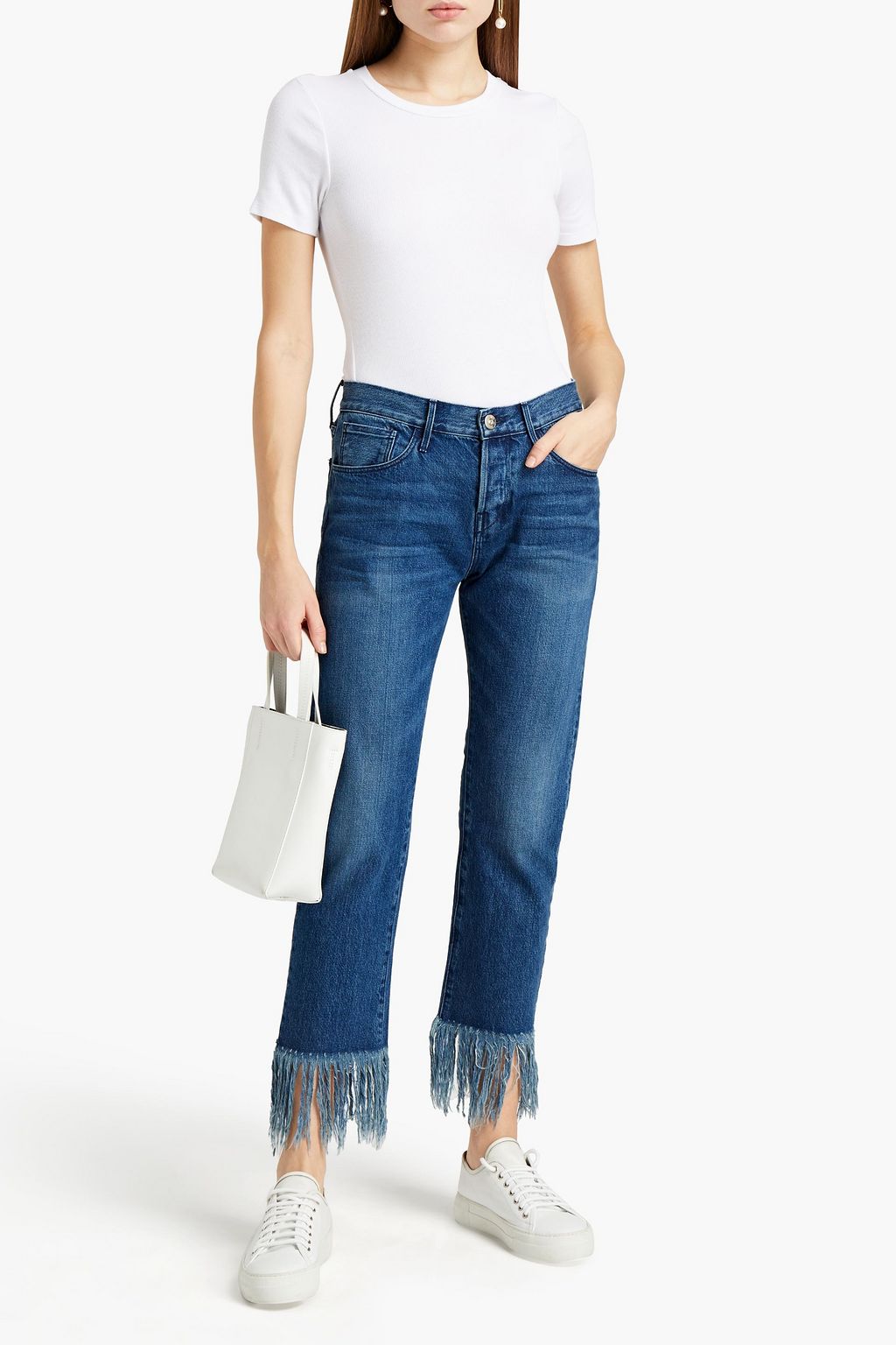 3X1 NYC Frayed mid-rise slim-leg jeans