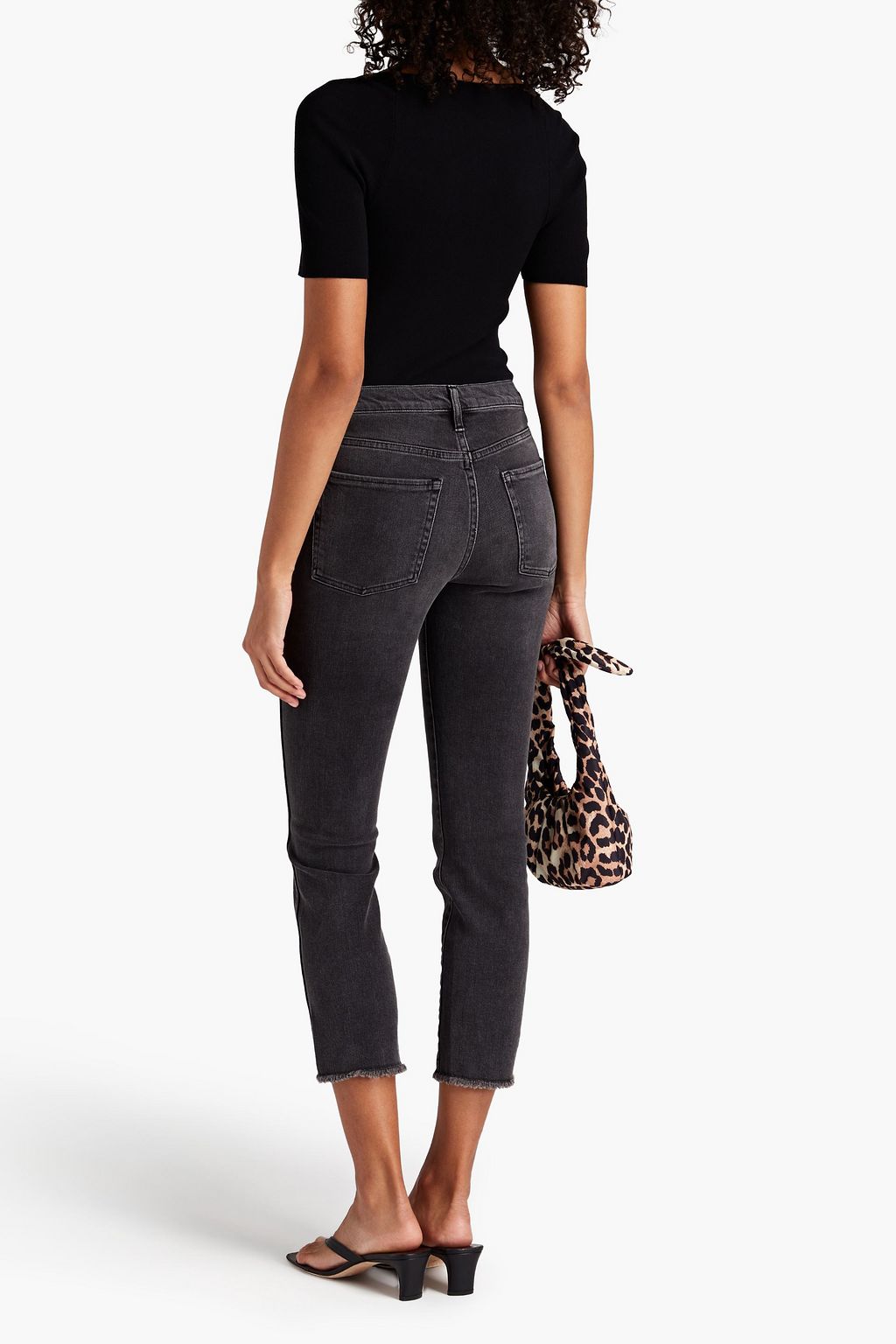 3X1 NYC W3 cropped frayed high-rise slim-leg jeans
