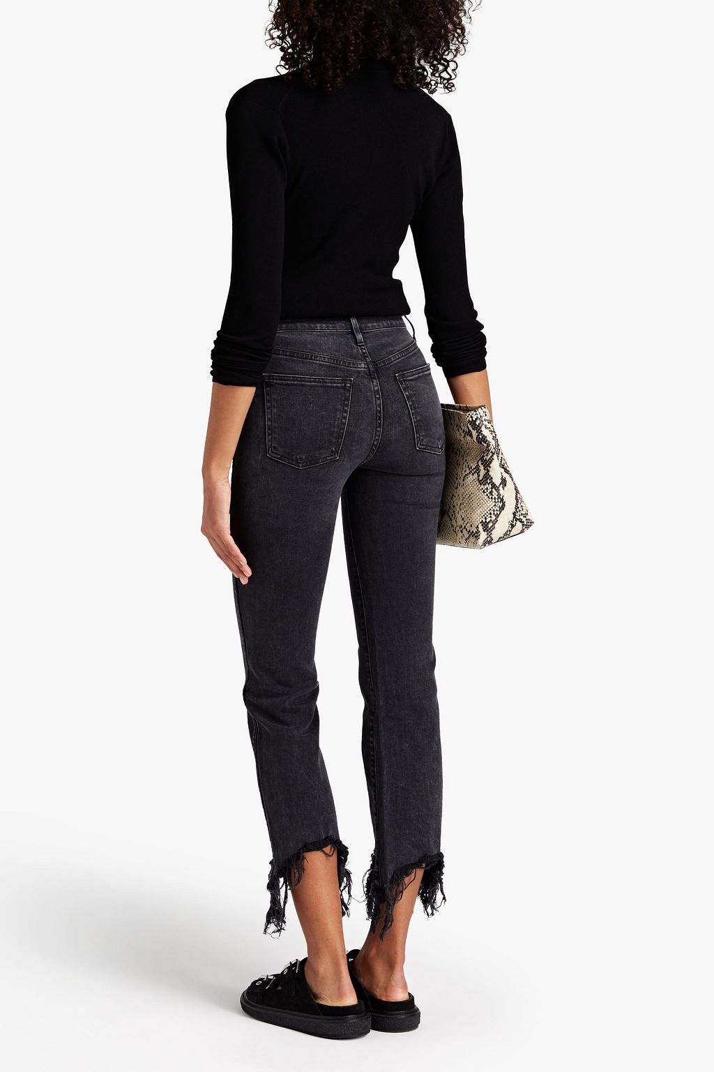 3X1 NYC Distressed high-rise straight-leg jeans