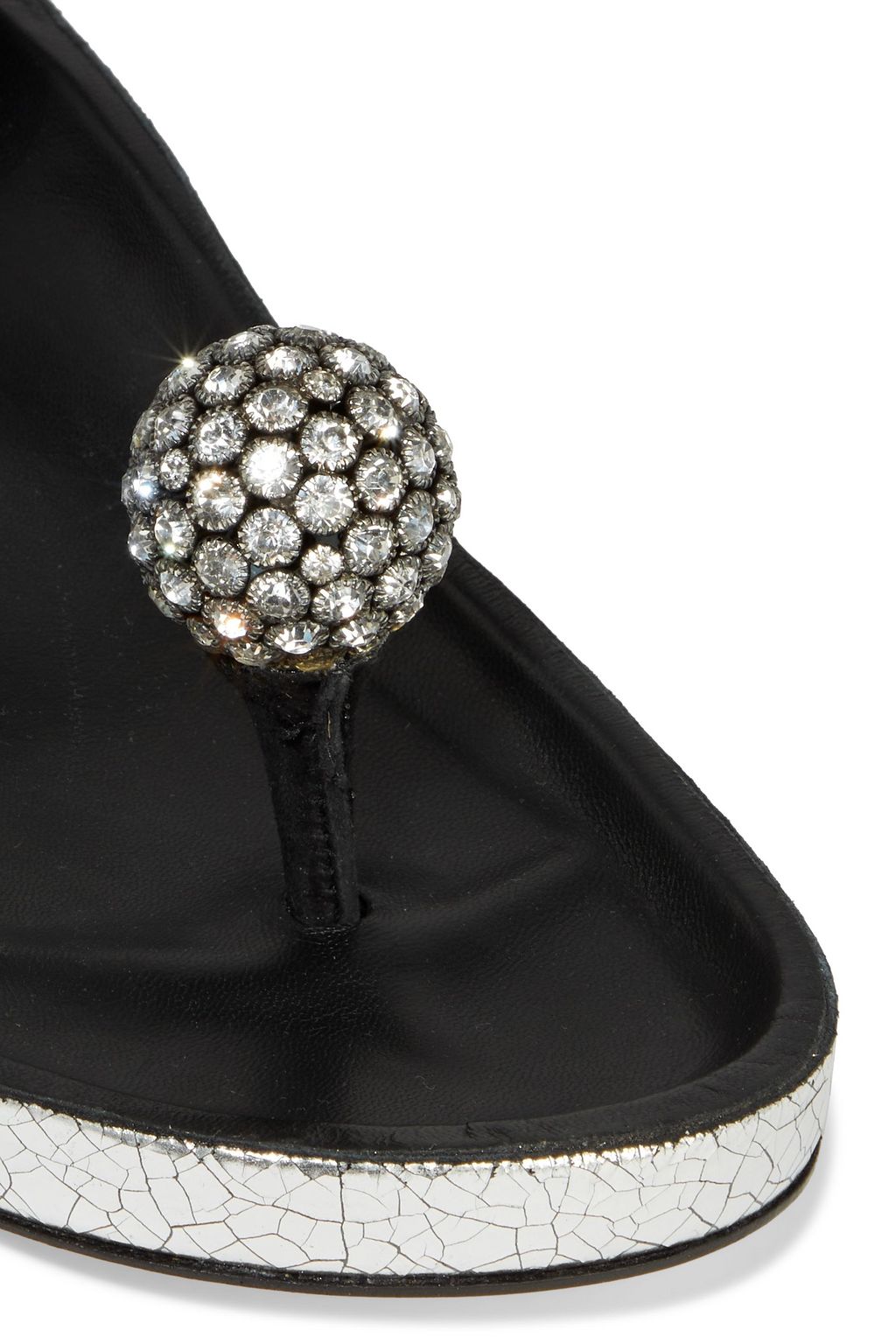 ISABEL MARANT Ecly crystal-embellished leather sandals