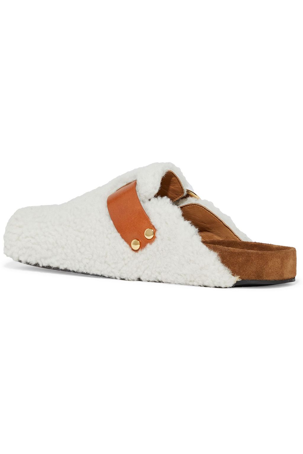 ISABEL MARANT Mirvin buckled shearling slippers | THE OUTNET