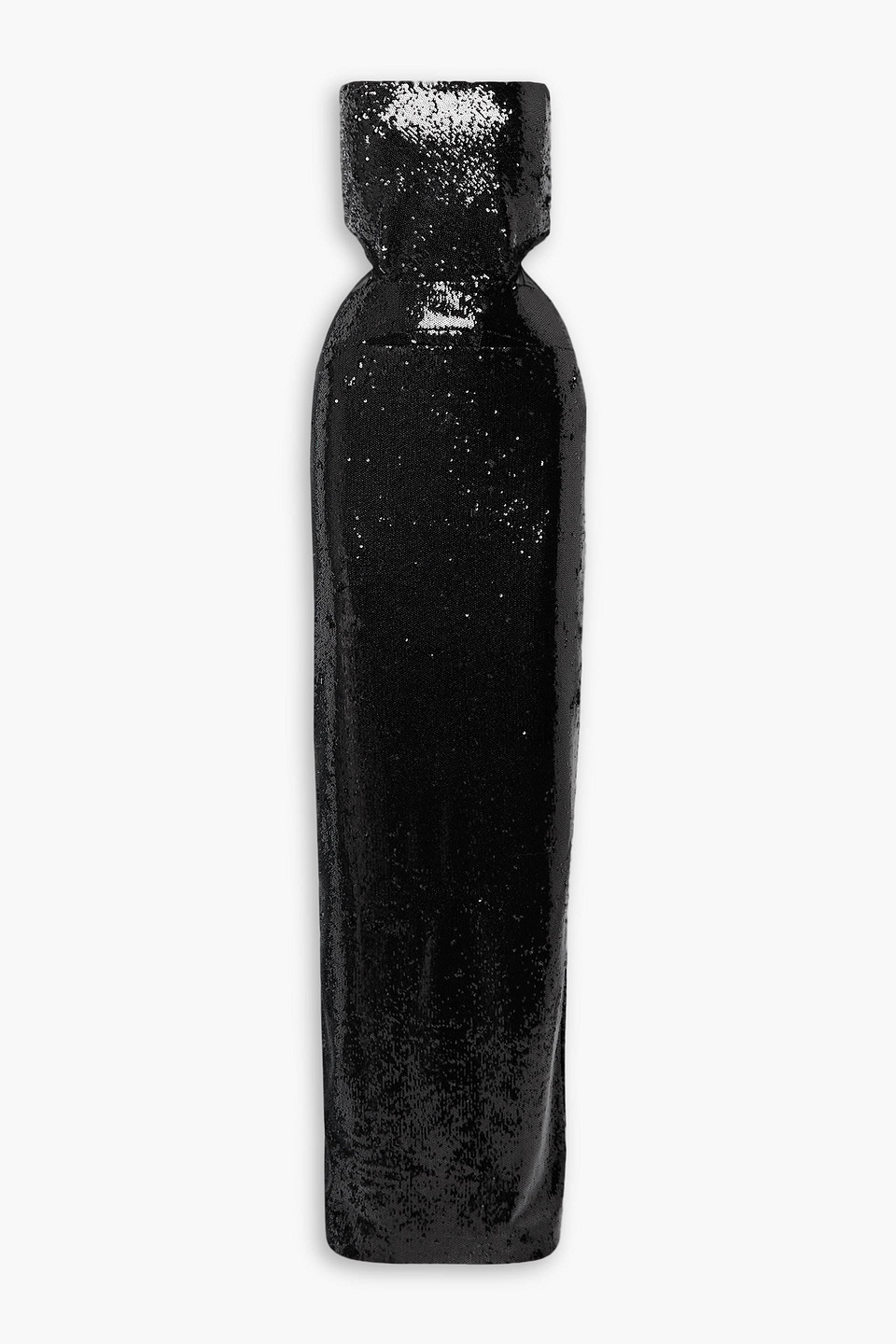 Et Ochs Ava Strapless Cutout Sequined Satin Gown In Black