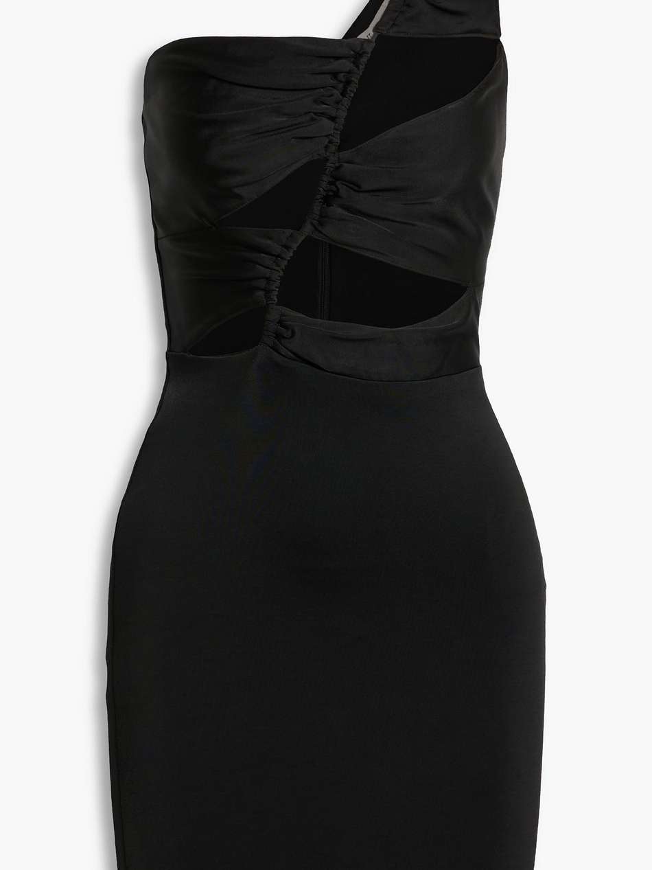mila one-shoulder cutout stretch-jersey mini dress