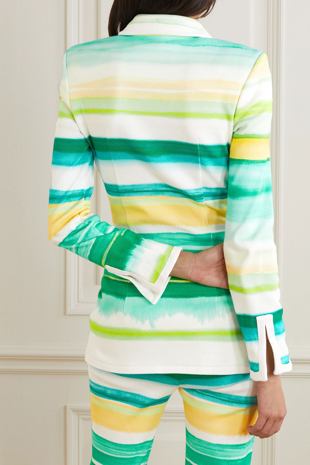 ROWEN ROSE Striped ribbed cotton shirt