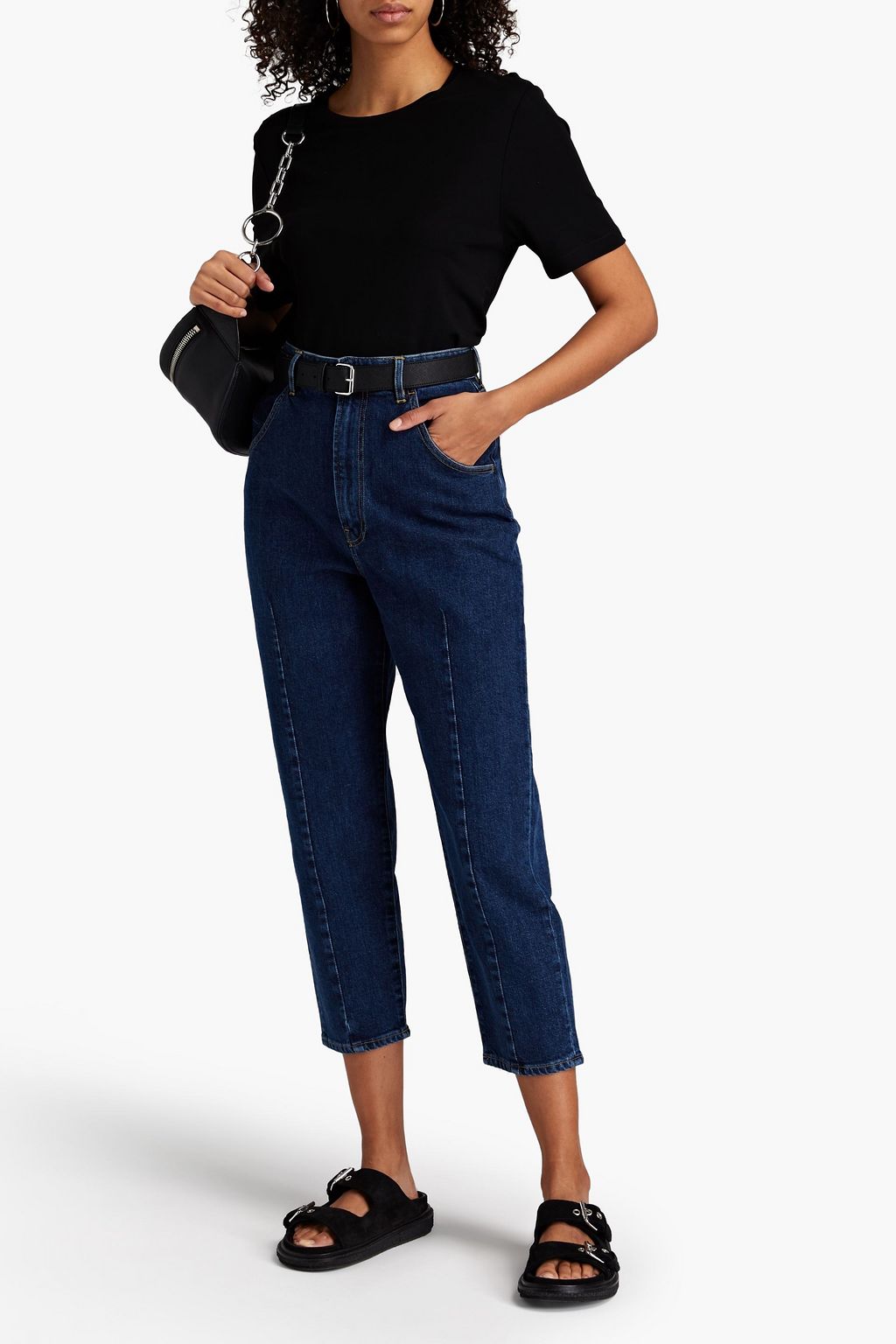 3X1 NYC Cropped high-rise tapered jeans