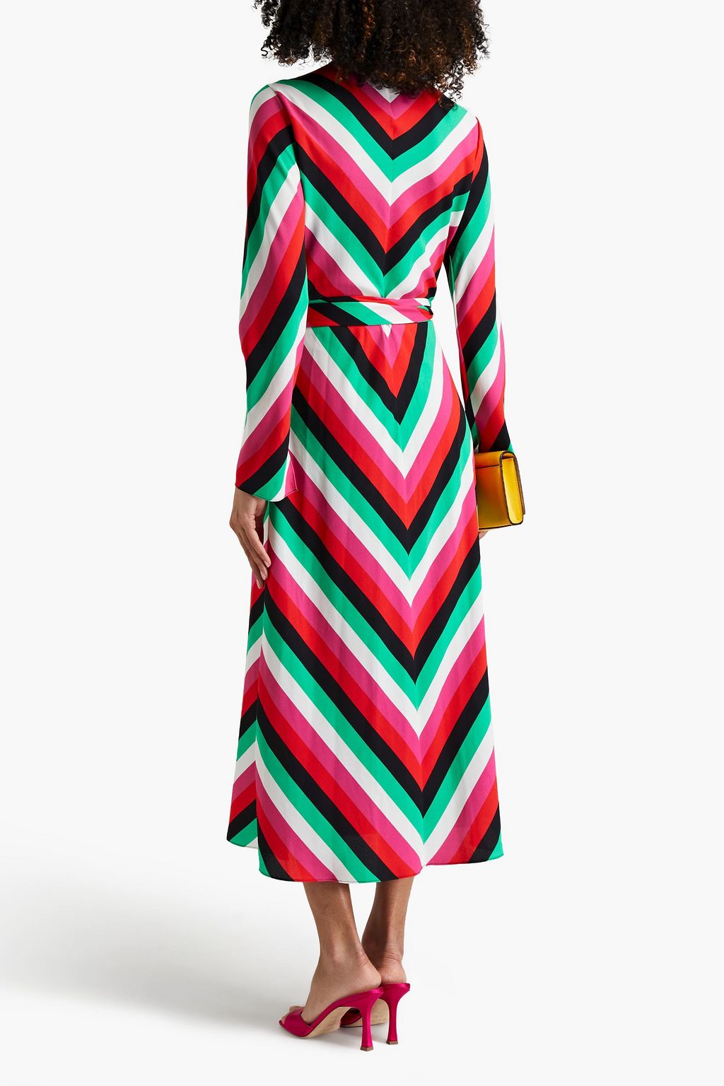 DIANE VON FURSTENBERG Tilly striped crepe midi wrap dress